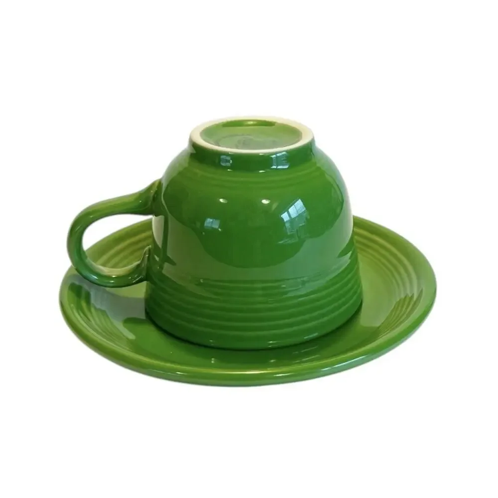Vtg Fiestaware Fiesta HLC USA Shamrock Green Tea/Coffee Cup & Saucer Set